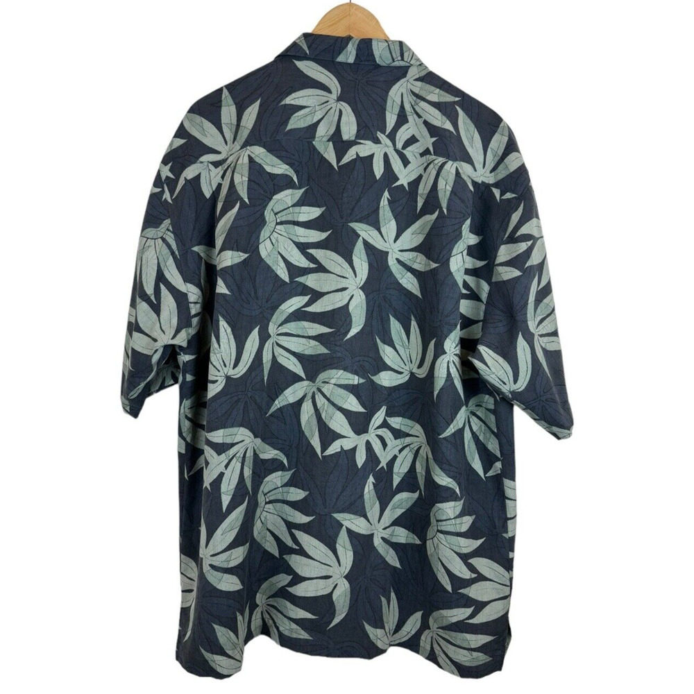 Tommy Bahama Hawaiian Shirt Men's L Black Green Coconut Button Up Floral Silk - Picture 4 of 4
